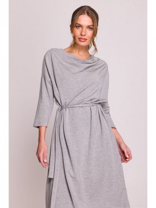 Stylove S403 Sukienka oversize z modalu - szara