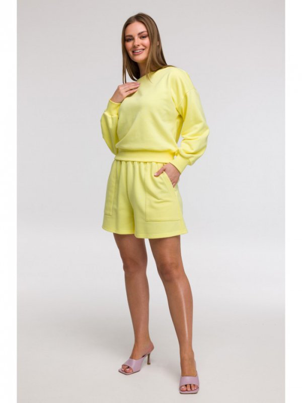 BeWear B293 Bluza z otwartymi plecami - cytrynowa