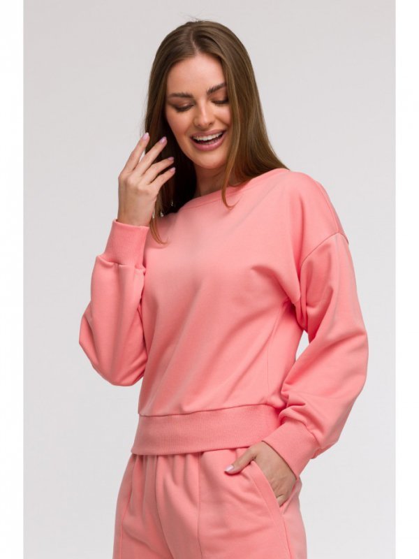 BeWear B293 Bluza z otwartymi plecami - koralowa