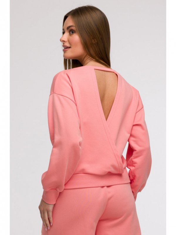BeWear B293 Bluza z otwartymi plecami - koralowa