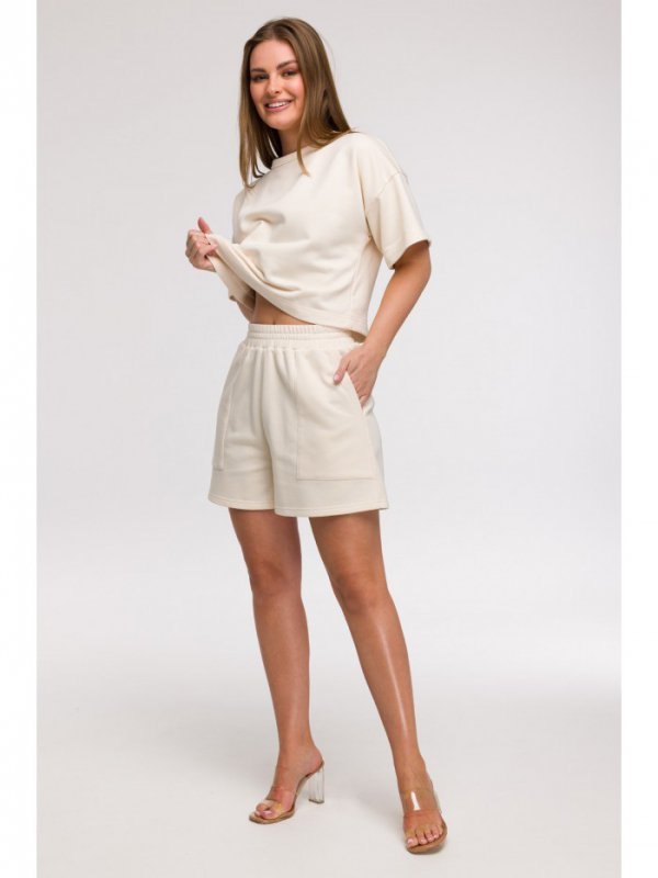 BeWear B295 Szorty z kieszeniami - waniliowe