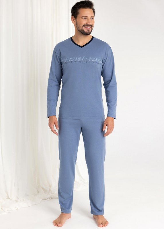 Regina PIŻAMA REGINA MĘSKA 485 NIEBIESKI XXL-3XL