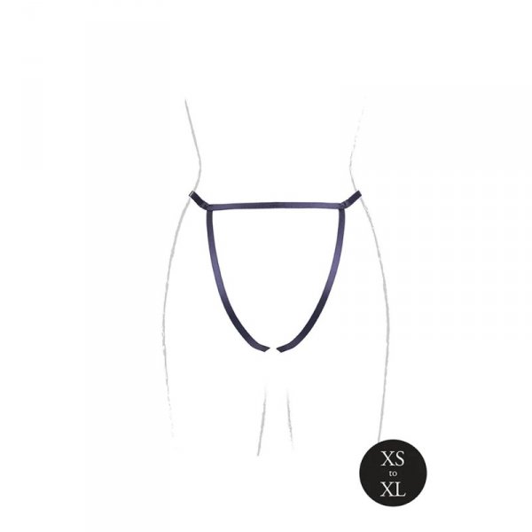 Le Désir Aime - Brief with Open Crotch and Buttock,Adjustable Slider and Golden Details - One Size