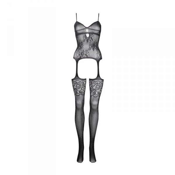 Le Désir Suspender Rhinestone Bodystocking - One Size
