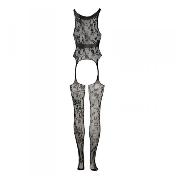 Le Désir Lace Suspender Bodystocking with Round Neck - One Size