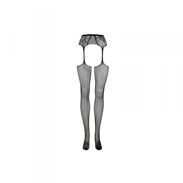 Le Désir Fishnet and Lace Garterbelt Stockings - Plus Size