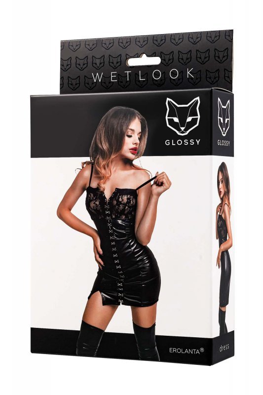 Glossy Glossy Nelly,dress,wetlook,black,M