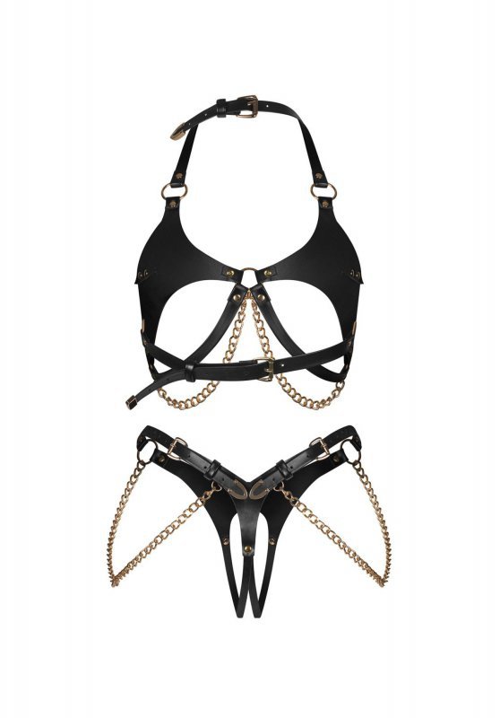 Obsessive Anyya Black komplet 2-częściowy otwarty