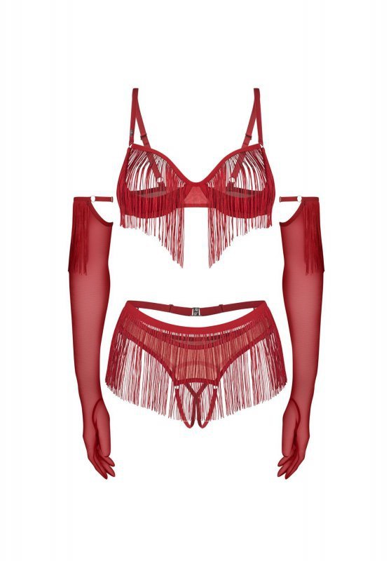 Obsessive Rossay Red komplet 4-częściowy otwarty