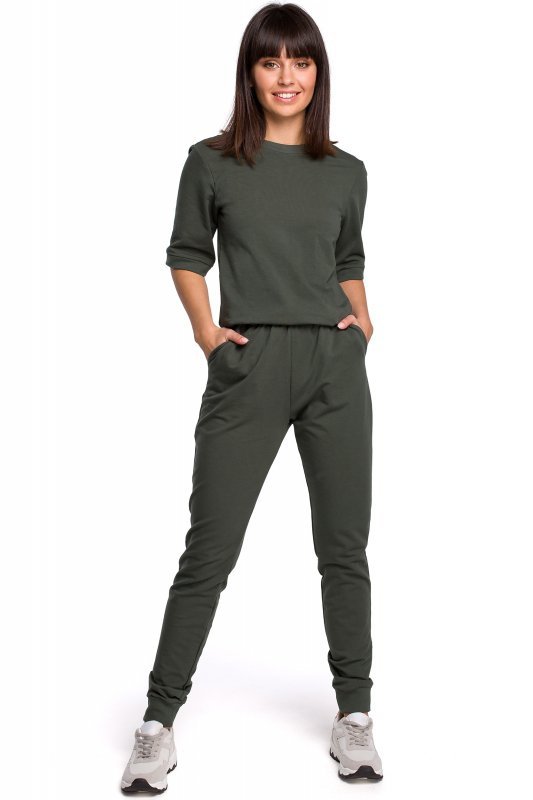 BeWear B104 Kombinezon z dekoltem na plecach - khaki