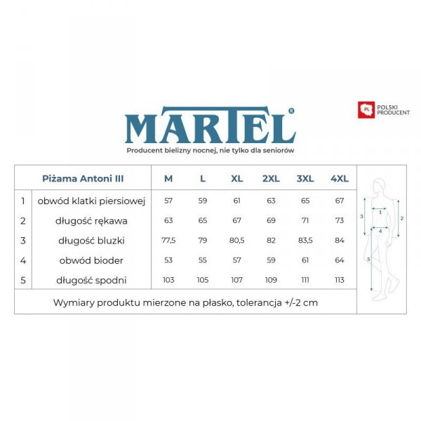 MARTEL PIŻAMA MĘSKA ANTONI R.3XL-4XL