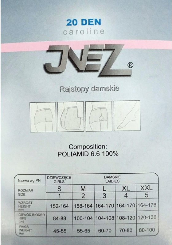 INEZ RAJSTOPY CAROLINE ELASTIL 20 DEN R.4