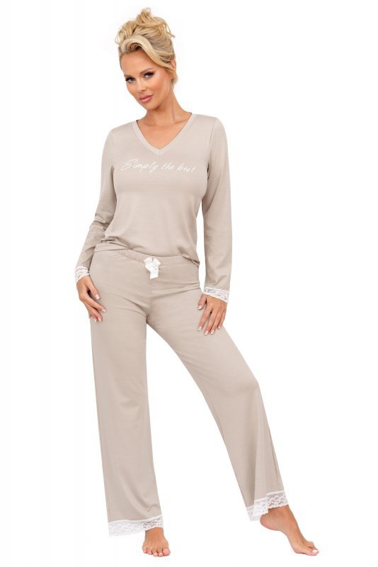 Donna Piżama Simply Long Beige