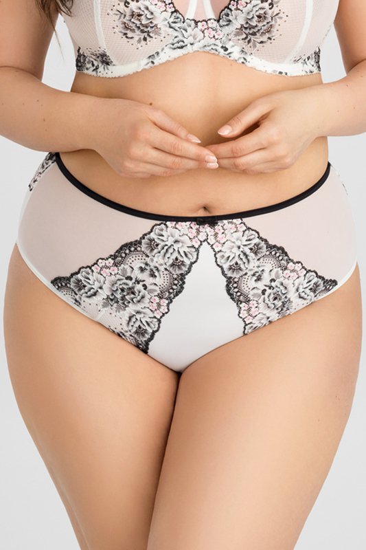 Gorsenia K841 Black-White bielizna majtki figi
