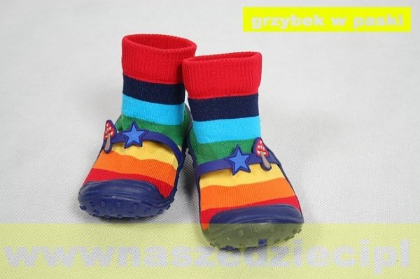 BICAL Bucik skarpetka gumowa podeszwa Grzybek w paski rozmiar 20 - WYSYŁKA 24H