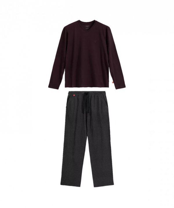 Atlantic Piżama męska NMP 389 bordowo-czarna