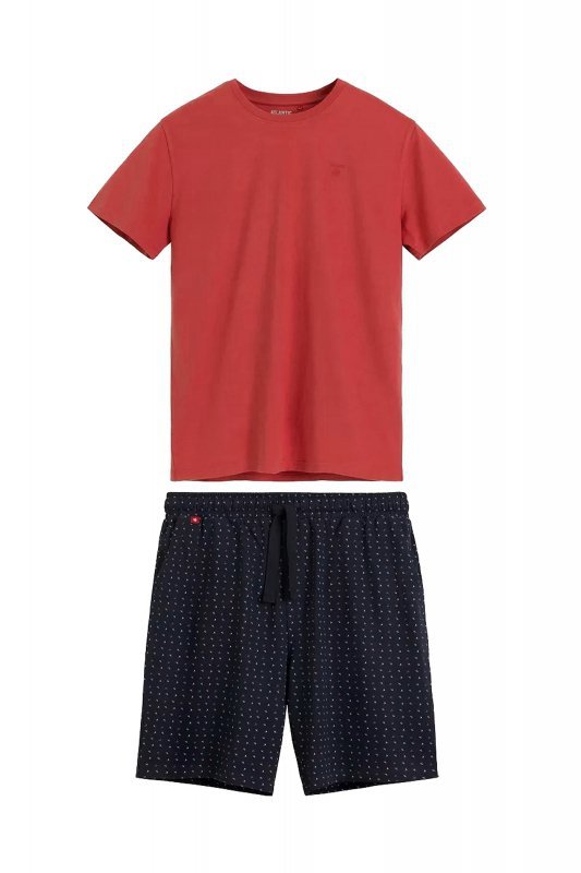 Atlantic Piżama męska NMP 400 czerwono-granatowa