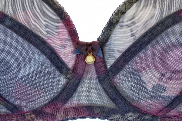 Ava Biustonosz 1967 navy flowers