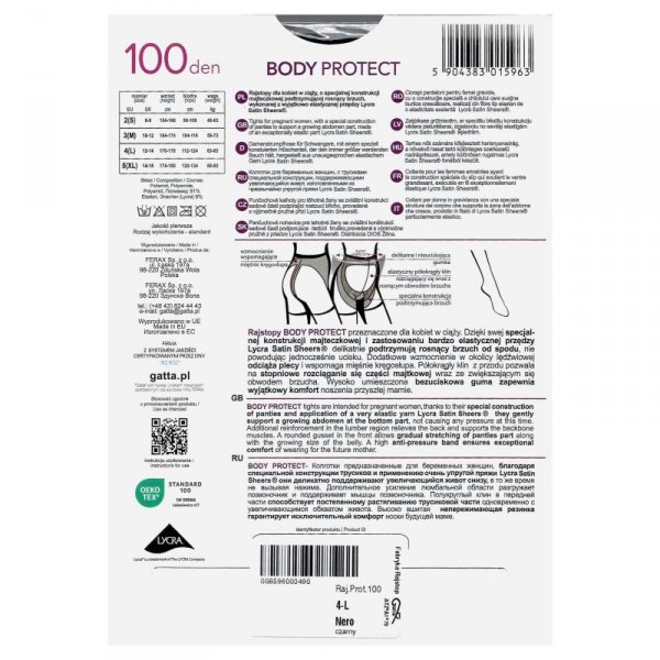 Gatta Rajstopy Body protect 100den nero