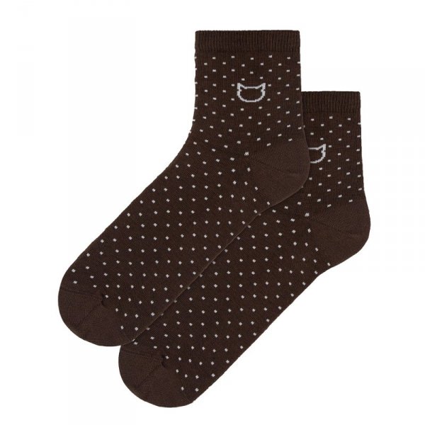 Gatta Skarpety Perfect Woman W 986 kropki kot brązowe