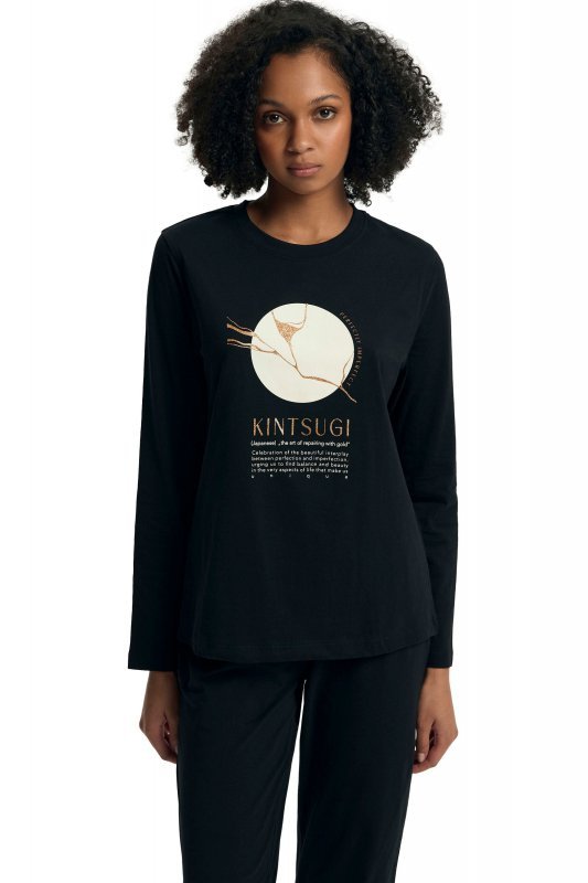 Esotiq-Henderson Piżama damska Dairoku 43727 czarna