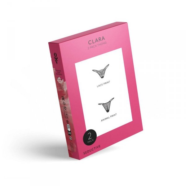 Obsessive Figi stringi otwarte Clara czarne 2-pak