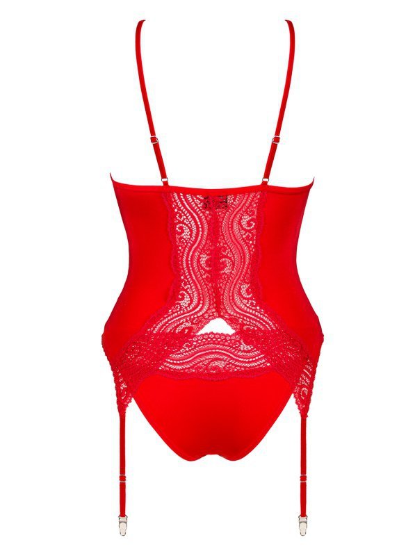 Obsessive Gorset i stringi Diyosa czerwony