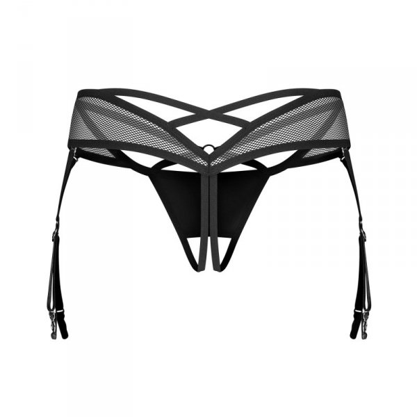 Obsessive Figi stringi otwarte Dominna czarne