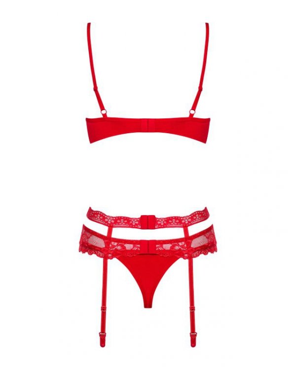 Obsessive Komplet 3-częściowy Heartina czerwony