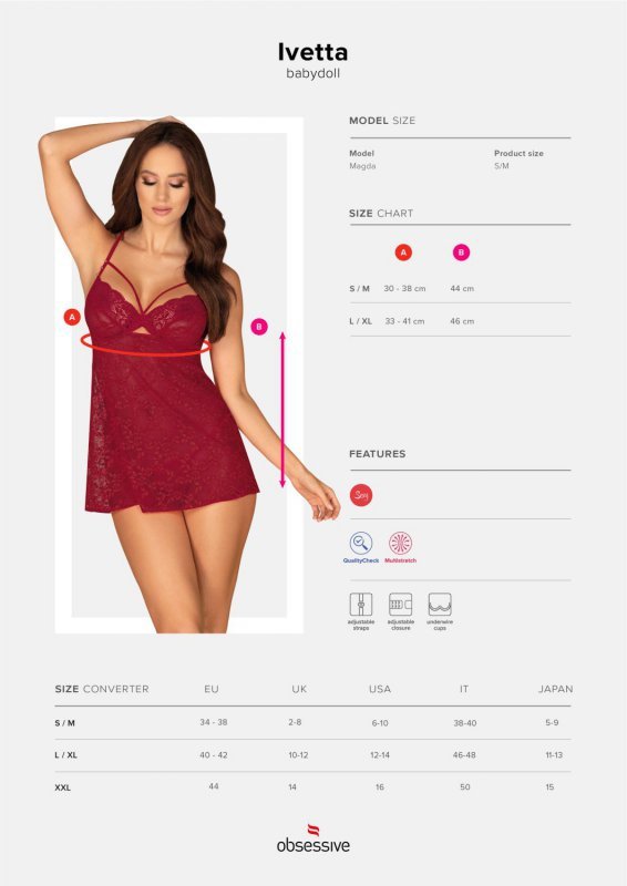 Obsessive Koszulka Ivetta babydoll ruby