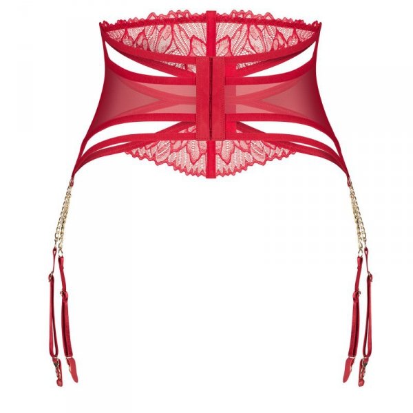 Obsessive Pas do pończoch Matildea czerwony