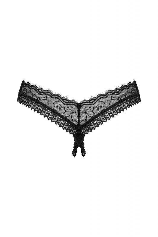 Obsessive Figi stringi otwarte Medilla czarne