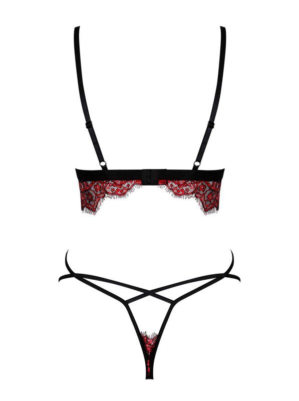 Obsessive Top i stringi Redessia czerwone