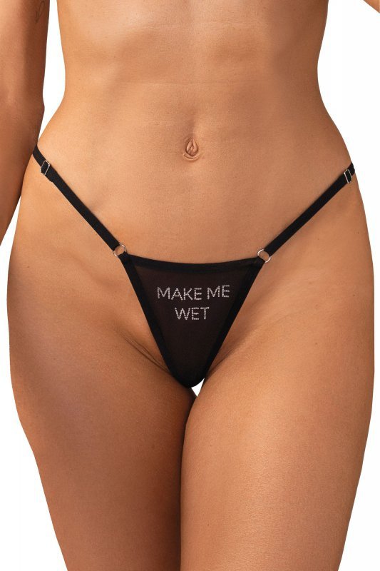 Obsessive Figi stringi Violami Wet czarne