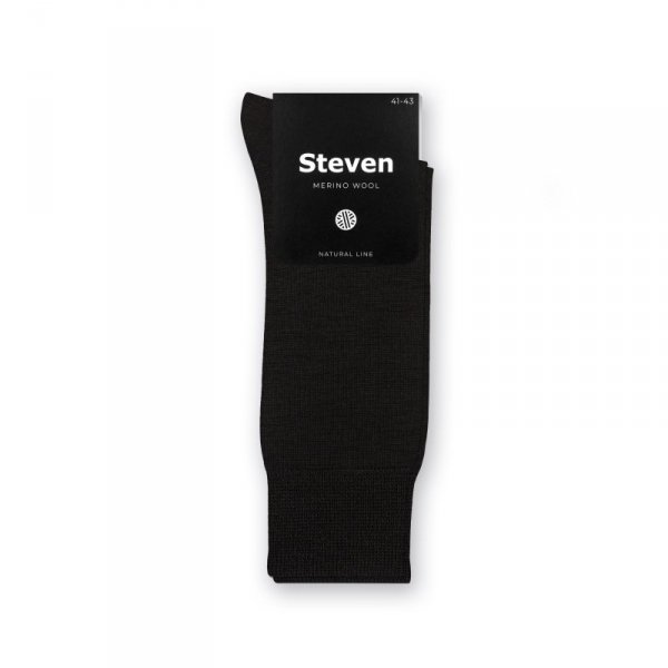 Steven Skarpety garniturowe merino wool 130 czarne