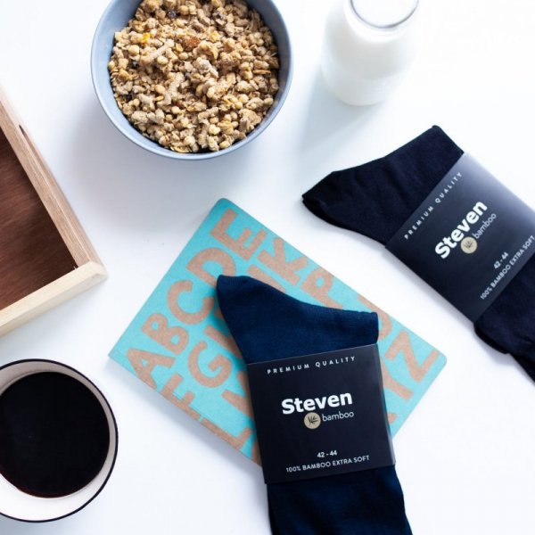 Steven Skarpety garniturowe merino wool 130 jasny melanż