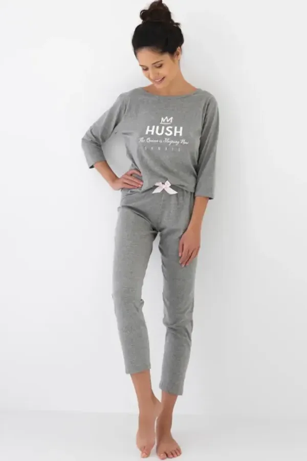 Sensis HUSH Bawełniana piżama długa, szara