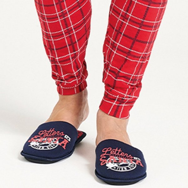 Sorbetto GIOEW Męska piżama świąteczna ze spodniami w kratę, granat