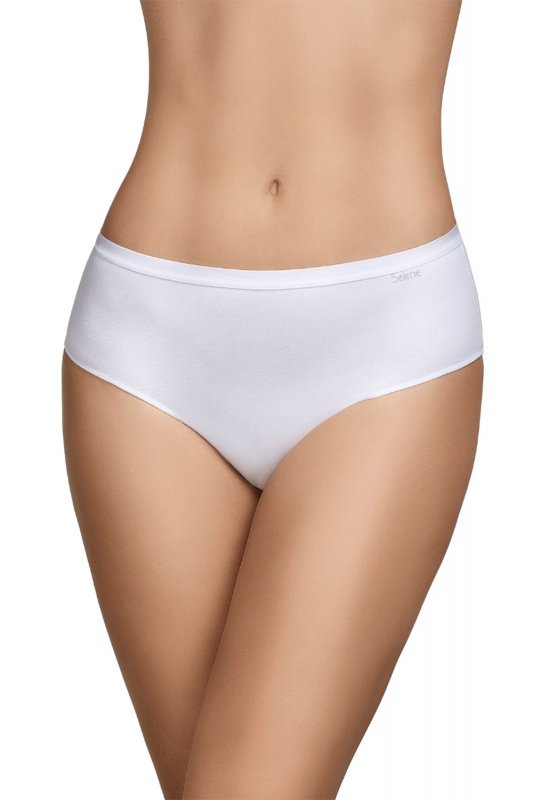 Selene 401 BRAGA Dwupak bawełnianych fig z wysokim stanem, blanco-białe