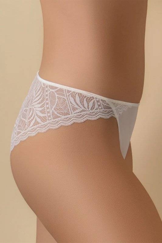 Selene MARA 3139 Majtki bikini z niskim stanem i przezroczystą koronką, marfil-perłowe