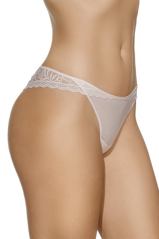 Selene MARA 3140 Brazyliany z niskim stanem i przezroczystą koronką, rose-różowe