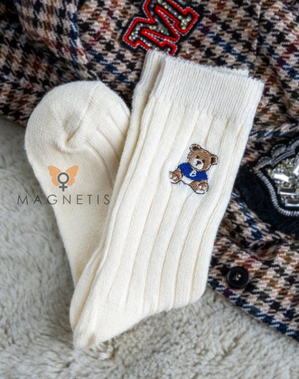 Skarpety Magnetis YN5041 Miś Haft