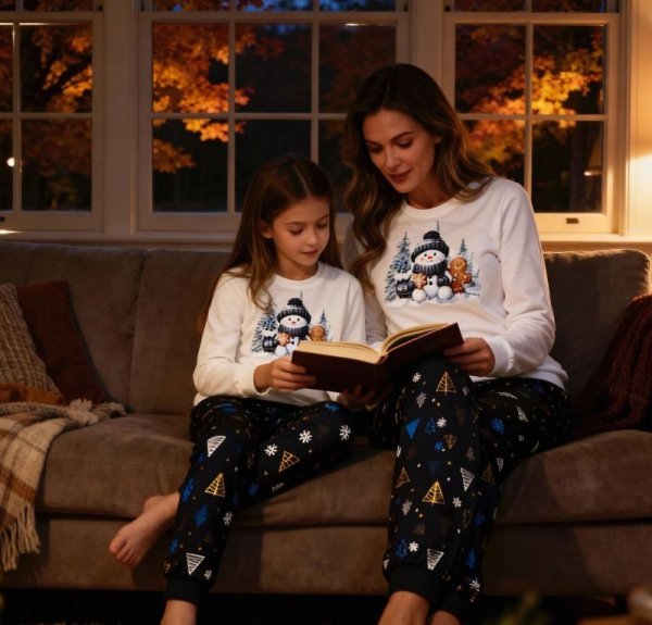 Piżama Cornette Kids Girl 977/189 Snowy Day dł/r Christmas 86-128