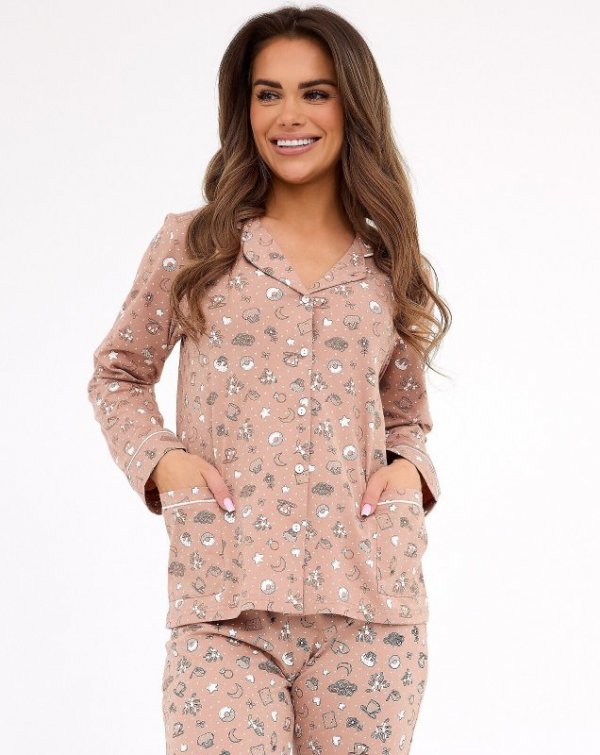 Piżama Cornette 482/434 Smile 4 dł/r 3XL-5XL damska rozpinana