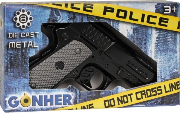  Pulio Pistolet policyjny metalowy 8 naboi Gonher - WYSYŁKA 24H