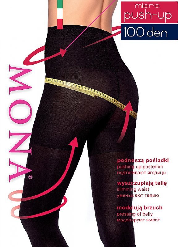 Rajstopy Mona Micro Push-Up 100 den 2-4 - WYSYŁKA 24H