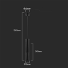Oprawa Zwieszana V-TAC GU10 GU10 Czarny 55x300mm VT-976-300 3 Lata Gwarancji