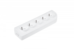 Gniazdo przedłużacza x 5 z uziemieniem białe GN-50