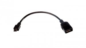 Kabel połączeniowy USB 2.0 OTG Typ microUSB B/USB A, M/Ż czarny 0,2m AK-300309-002-S