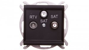 SONATA Gniazdo antenowe RTV-SAT-SAT czarny metalik GPA-R2S/m/33